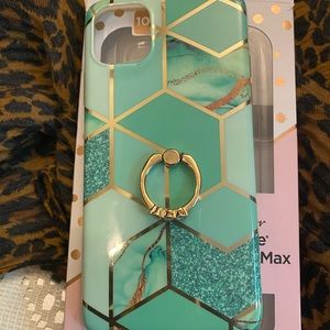 iPhone 11 Pro Max case green and gold. Used once